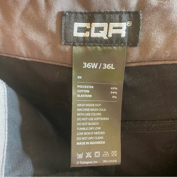 CQR Tactical Pants Men 36 Black‎ Flex Stretch TFP501 Water Resistant Ripstop Zip - Picture 7 of 14
